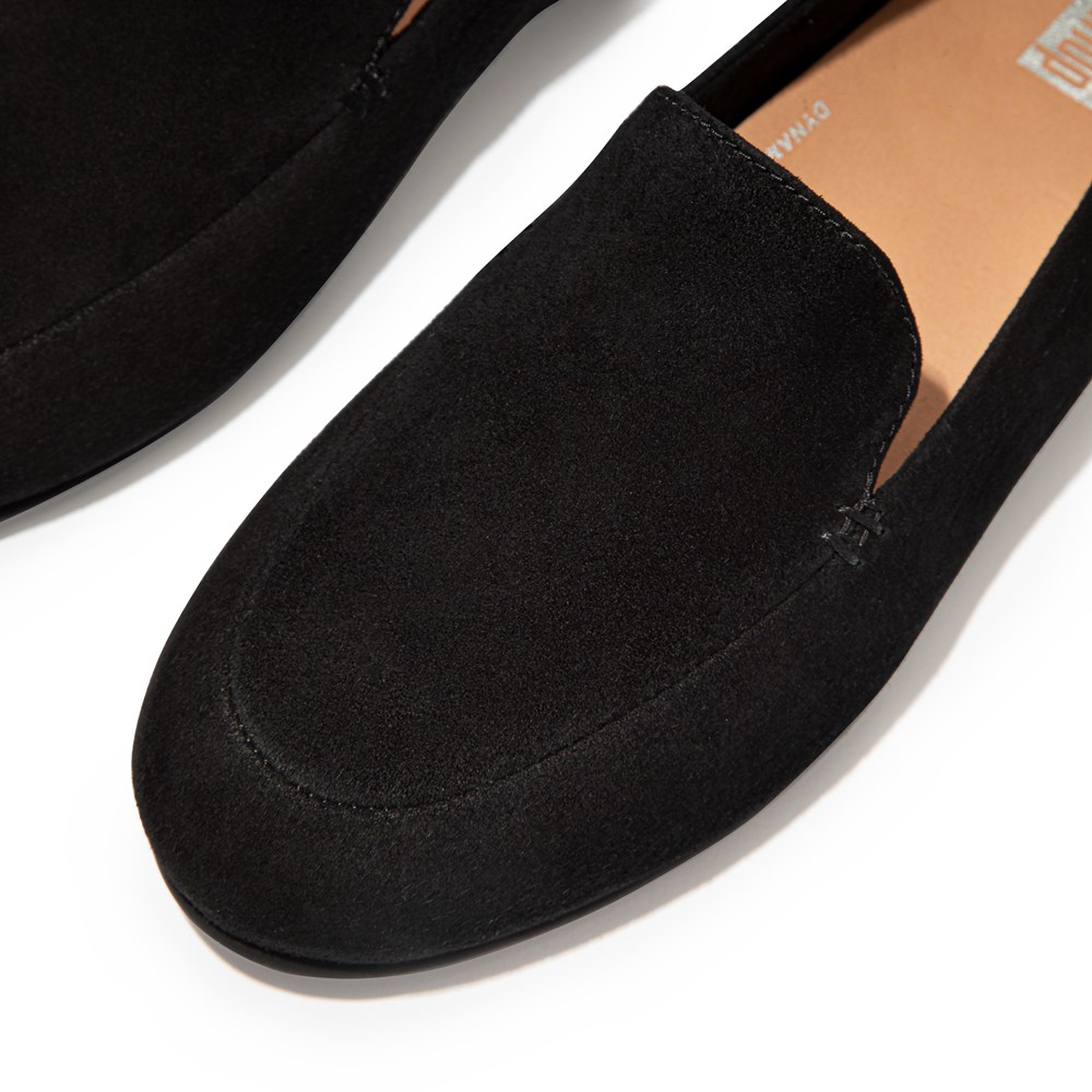 Fitflop Womens Loafers Black - Lena Suede - 90UHCROFZ